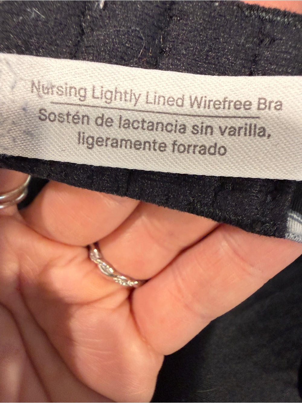 Auden Target Wirefree Nursing Bra Size 38C Black White Floral Lightly Lined - Picture 9 of 10